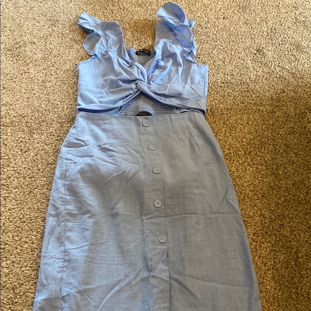 SHEIN Light Blue Button-Down Dress